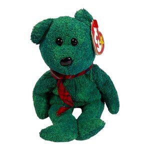 Ty Beanie Baby Wallace The Bear Green Plush With Tartan Scarf 1999 Retired Colle